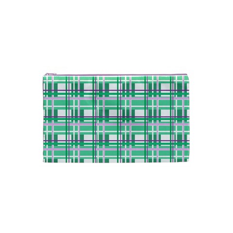 Green plaid pattern Cosmetic Bag (Small)  from ArtsNow.com Front