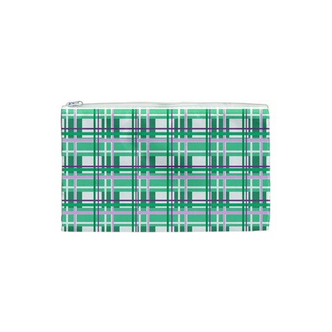 Green plaid pattern Cosmetic Bag (Small)  from ArtsNow.com Front