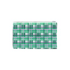 Green plaid pattern Cosmetic Bag (Small)  from ArtsNow.com Back