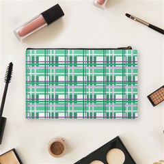 Green plaid pattern Cosmetic Bag (Medium)  from ArtsNow.com Back