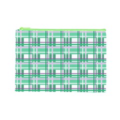 Green plaid pattern Cosmetic Bag (Large)  from ArtsNow.com Front
