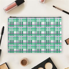 Green plaid pattern Cosmetic Bag (Large)  from ArtsNow.com Front