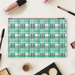 Green plaid pattern Cosmetic Bag (Large)  from ArtsNow.com Back