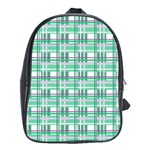 Green plaid pattern School Bags(Large) 