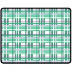 Green plaid pattern Fleece Blanket (Medium) 