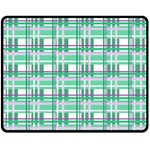 Green plaid pattern Fleece Blanket (Medium) 