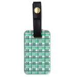 Green plaid pattern Luggage Tags (One Side) 