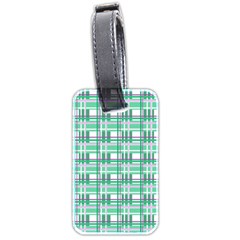 Green plaid pattern Luggage Tags (Two Sides) from ArtsNow.com Front