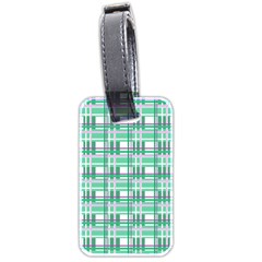 Green plaid pattern Luggage Tags (Two Sides) from ArtsNow.com Back