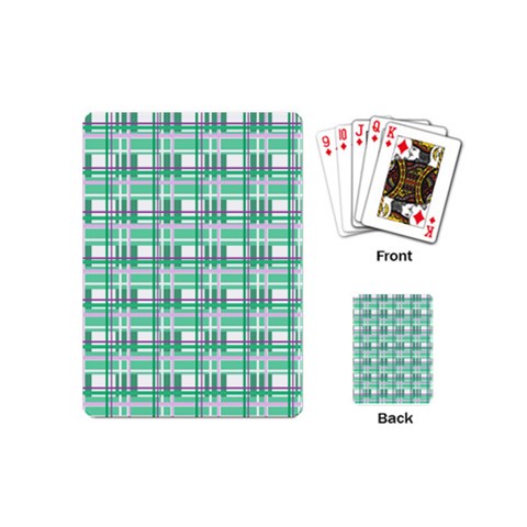 Green plaid pattern Playing Cards (Mini)  from ArtsNow.com Back