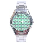 Green plaid pattern Stainless Steel Analogue Watch