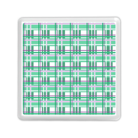 Green plaid pattern Memory Card Reader (Square)  from ArtsNow.com Front
