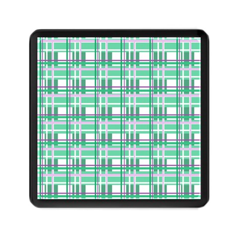 Green plaid pattern Memory Card Reader (Square)  from ArtsNow.com Front