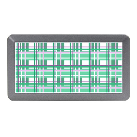 Green plaid pattern Memory Card Reader (Mini) from ArtsNow.com Front