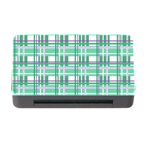 Green plaid pattern Memory Card Reader with CF from ArtsNow.com Front