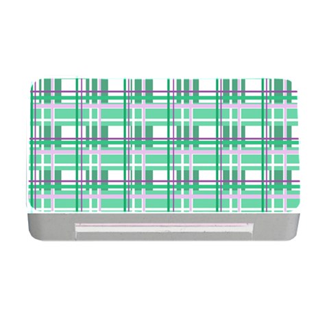 Green plaid pattern Memory Card Reader with CF from ArtsNow.com Front