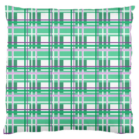 Green plaid pattern Large Cushion Case (Two Sides) from ArtsNow.com Front