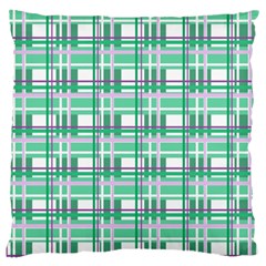 Green plaid pattern Large Cushion Case (Two Sides) from ArtsNow.com Front