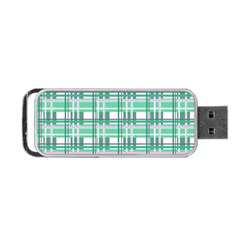 Green plaid pattern Portable USB Flash (Two Sides) from ArtsNow.com Back