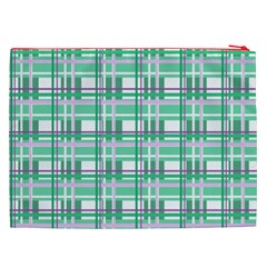 Green plaid pattern Cosmetic Bag (XXL)  from ArtsNow.com Back