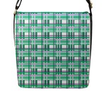 Green plaid pattern Flap Messenger Bag (L) 