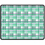 Green plaid pattern Double Sided Fleece Blanket (Medium) 