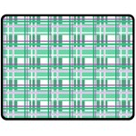 Green plaid pattern Double Sided Fleece Blanket (Medium) 