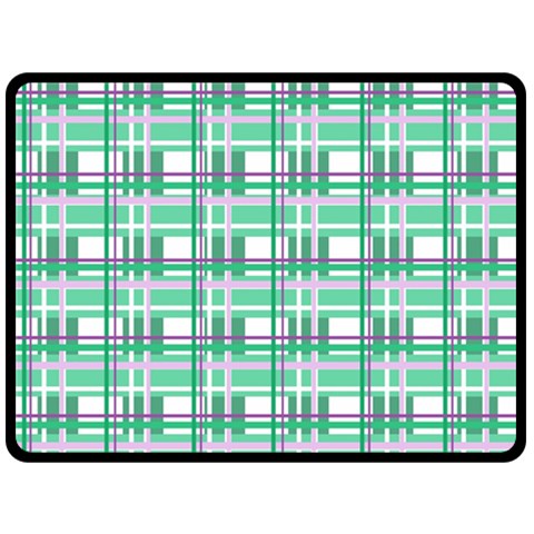 Green plaid pattern Double Sided Fleece Blanket (Large)  from ArtsNow.com 80 x60  Blanket Front