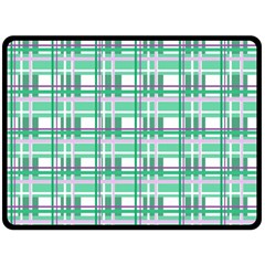 Green plaid pattern Double Sided Fleece Blanket (Large)  from ArtsNow.com 80 x60  Blanket Front