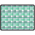 Green plaid pattern Double Sided Fleece Blanket (Large) 