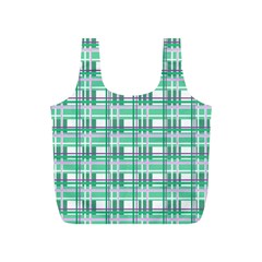 Green plaid pattern Full Print Recycle Bags (S)  from ArtsNow.com Front