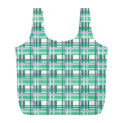 Green plaid pattern Full Print Recycle Bags (L)  from ArtsNow.com Back