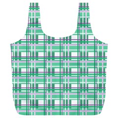 Green plaid pattern Full Print Recycle Bags (L)  from ArtsNow.com Front