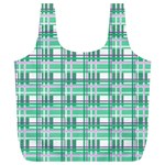 Green plaid pattern Full Print Recycle Bags (L) 