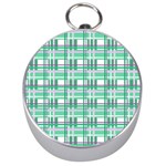 Green plaid pattern Silver Compasses