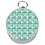 Green plaid pattern Silver Compasses