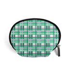 Green plaid pattern Accessory Pouches (Small) 