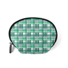 Green plaid pattern Accessory Pouches (Small)  from ArtsNow.com Back