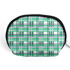 Green plaid pattern Accessory Pouches (Medium)  from ArtsNow.com Front