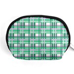 Green plaid pattern Accessory Pouches (Medium) 