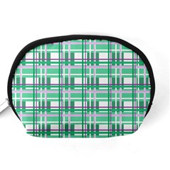 Green plaid pattern Accessory Pouches (Medium)  from ArtsNow.com Back