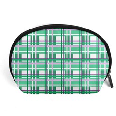 Green plaid pattern Accessory Pouches (Large)  from ArtsNow.com Front