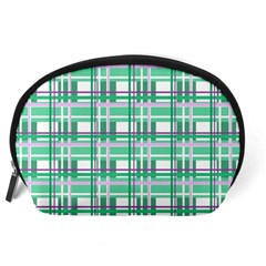 Green plaid pattern Accessory Pouches (Large)  from ArtsNow.com Back