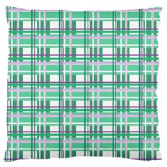 Green plaid pattern Large Flano Cushion Case (Two Sides) from ArtsNow.com Front