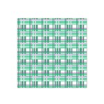 Green plaid pattern Satin Bandana Scarf