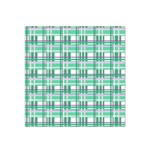 Green plaid pattern Satin Bandana Scarf