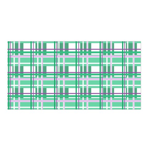 Green plaid pattern Satin Shawl from ArtsNow.com Front