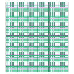 Green plaid pattern Drawstring Pouches (XXL) from ArtsNow.com Front
