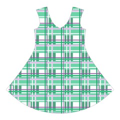 Green plaid pattern Short Sleeve V Front