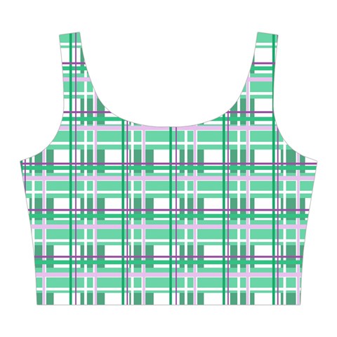 Green plaid pattern Midi Sleeveless Dress from ArtsNow.com Top Front